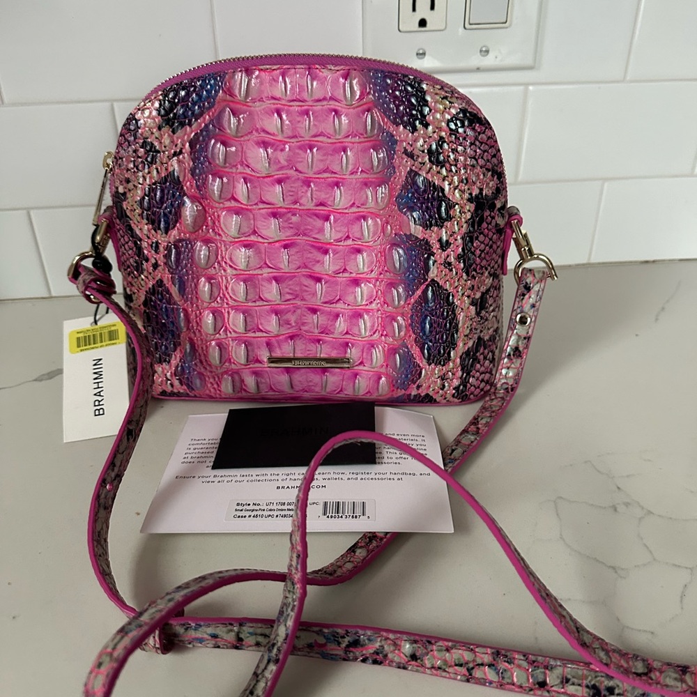 Brahmin small Georgina pink cobra Melbourne leather